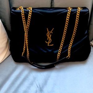 YSL Designer bag. Black Gold Hardware.
